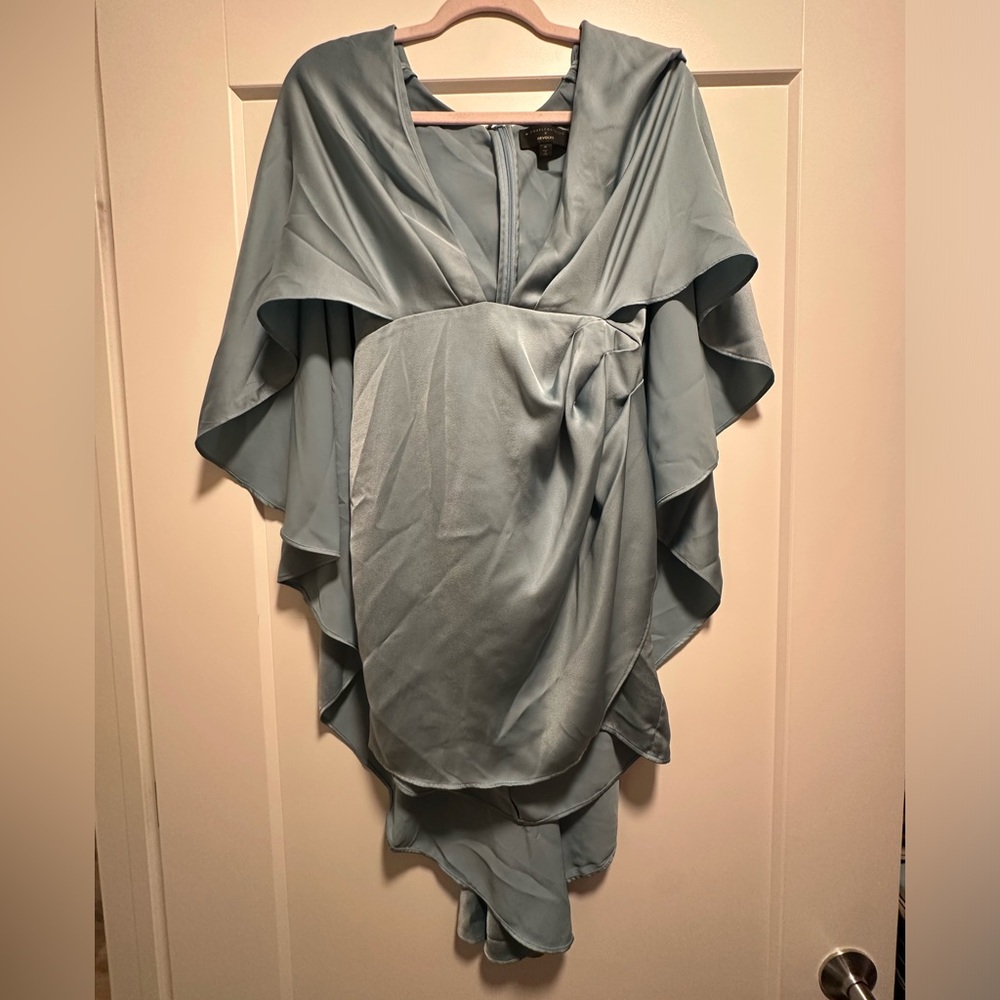 Revolve Michael Costello Blue Mini Dress with Cape